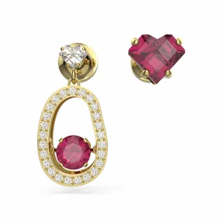 紅色不對稱珍珠耳釘女輕奢高級感氣質耳飾品新款小眾獨特秋冬耳環 歷史價格詳細信息