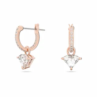 【SWAROVSKI 官方直營】Ortyx 耳釘 三角形切割Swarovski水晶 粉紅色 鍍金色色調 歷史價格詳細信息