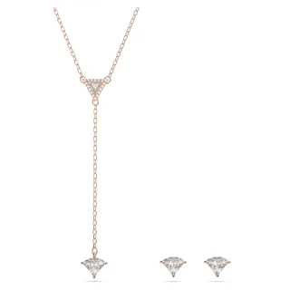 【SWAROVSKI 官方直營】Ortyx 耳釘 三角形切割Swarovski水晶 粉紅色 鍍金色色調 歷史價格詳細信息
