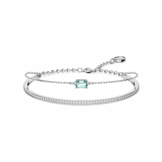 【SWAROVSKI 官方直營】Millenia 手鏈正方形切割 水晶 藍色 鍍白金色(水晶手鍊 彩寶 閃亮 手串 曜石) 歷史價格詳細信息