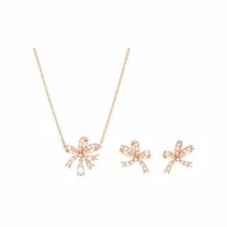 【SWAROVSKI 官方直營】Volta Y 字形鏈墜蝴蝶結  粉紅色  鍍玫瑰金色調 歷史價格詳細信息
