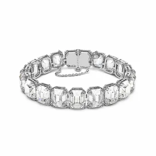 【SWAROVSKI 官方直營】Millenia 手鏈正方形切割 水晶 藍色 鍍白金色(水晶手鍊 彩寶 閃亮 手串 曜石) 歷史價格詳細信息