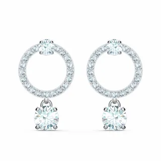 【SWAROVSKI 官方直營】Attract Soul 白金色幾何穿孔耳環(Attract) 歷史價格詳細信息