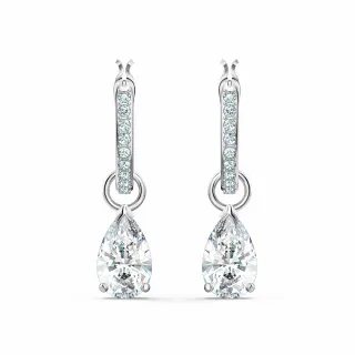 【SWAROVSKI 官方直營】Attract Soul 白金色幾何穿孔耳環(Attract) 歷史價格詳細信息