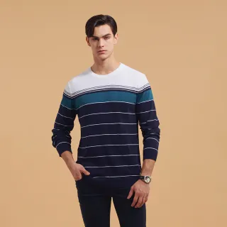 【JOHN HENRY】橫條紋刺繡口袋POLO衫-藍色 歷史價格詳細信息