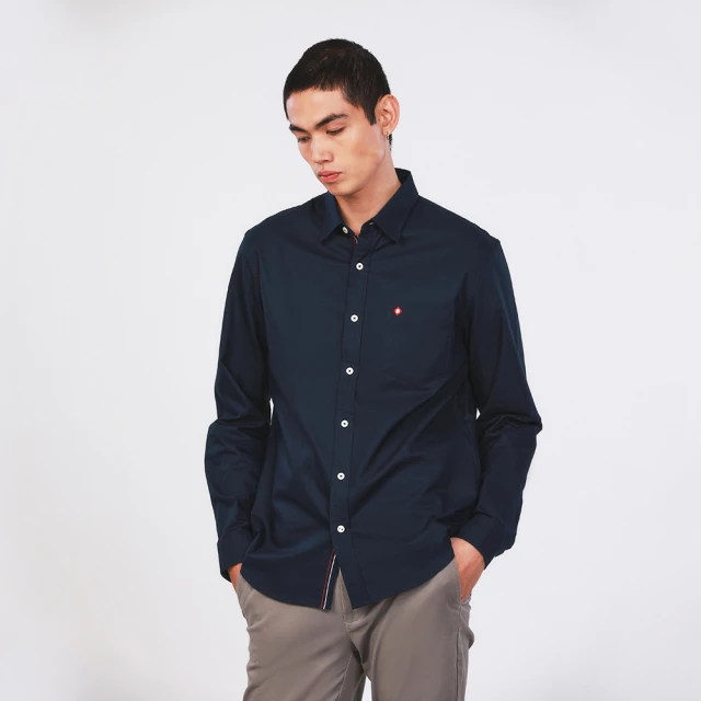 【JOHN HENRY】純棉素面百搭短袖襯衫-深藍 歷史價格詳細信息