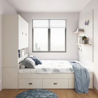 林氏木業塌塌米雙人收納床架 JJ1A (附衣櫃)-原木色 歷史價格詳細信息