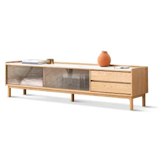 源氏木語橡木原木色玻璃滑門2M四格電視櫃 Y162N01 歷史價格詳細信息