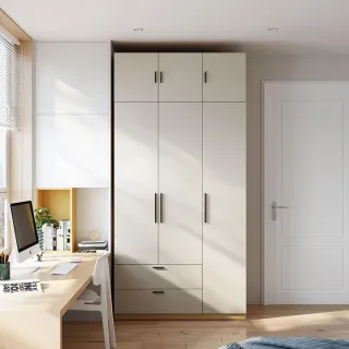 林氏木業現代簡約1.2M原木色三門雙抽衣櫃 JC16D-白色 歷史價格詳細信息