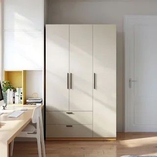 林氏木業現代簡約1.2M原木色三門雙抽衣櫃 JC16D-白色 歷史價格詳細信息