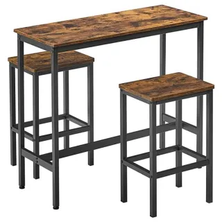 VASAGLE 工業風吧檯桌椅組1.2M(一桌二椅)-鐵銹棕 LBT15X 歷史價格詳細信息