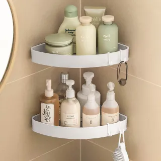 【浴室置物架】扇形 長方形 免打孔 太空鋁貼片式掛架 洗手間壁掛收納架 歷史價格詳細信息