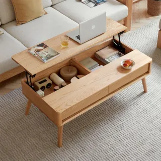 hoi! 源氏木語柏林原木色橡木1M雙抽實木茶几 Y83J13 歷史價格詳細信息