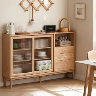 源氏木語橡木原木色玻璃滑門2M四格電視櫃 Y162N01 歷史價格詳細信息