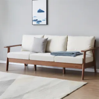 源氏木語柏林橡木原木色可拆洗三人布沙發 C193C 亞麻灰 歷史價格詳細信息