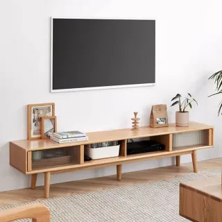 源氏木語橡木原木色玻璃滑門2M四格電視櫃 Y162N01 歷史價格詳細信息