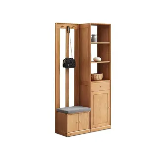 源氏木語布拉格橡木原木色玄關置物櫃穿鞋椅1M Y84L01 梨白色 歷史價格詳細信息