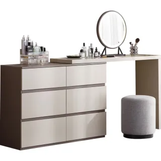 林氏木業簡約雙色抽屜櫃附鏡可伸縮化妝桌 OV2C-灰色 歷史價格詳細信息