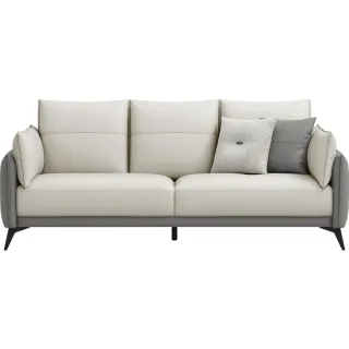 林氏木業溫柔拚色皮感科技布小四人沙發 BS103-海鹽藍 歷史價格詳細信息