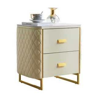 輕奢岩板床頭櫃 簡約床頭櫃 白色北歐床邊 櫃子 邊櫃 多功能儲物櫃 整裝櫃子 置物櫃 48*40*58cm灰色三層 歷史價格詳細信息