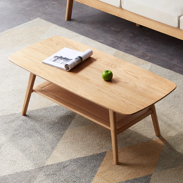 hoi! 源氏木語柏林原木色橡木1M雙抽實木茶几 Y83J13 歷史價格詳細信息