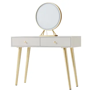 金屬led化妝鏡帶燈雙面鏡子學生宿舍辦公室臺式桌面梳妝鏡超高清 歷史價格詳細信息