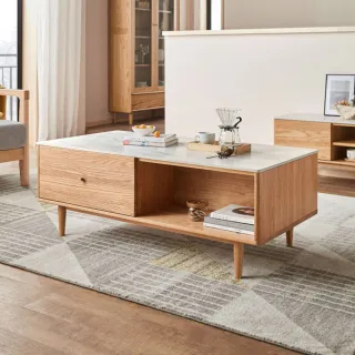 林氏木業北歐自然櫸木原木色圓形邊几 LS176L1-大 歷史價格詳細信息