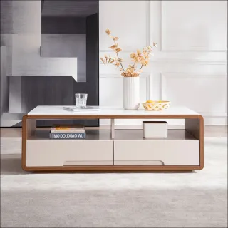 【hoi! 好好生活】林氏木業現代留白三抽儲物2M電視櫃 EF1M-胡桃+杏色 歷史價格詳細信息