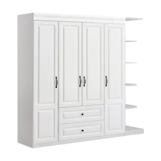 【hoi! 】林氏木業北歐簡約純白五門衣櫃 JO7D （附四門頂櫃、雙門頂櫃及邊櫃）/安運費用1700元 歷史價格詳細信息