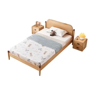 hoi! 林氏木業小熊全實木夜燈雙人5尺150x200 兒童床架 LS165 歷史價格詳細信息