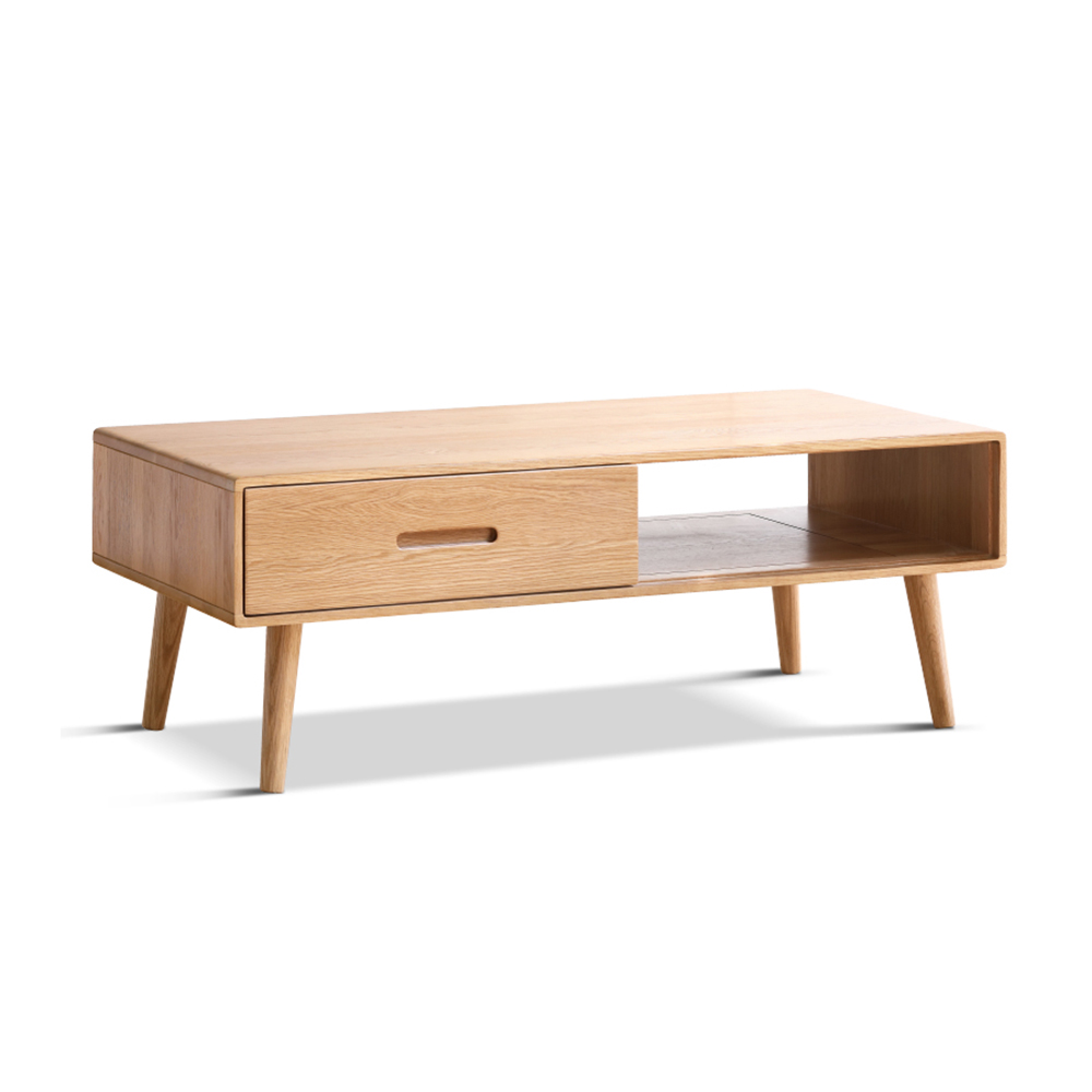 hoi! 源氏木語柏林原木色橡木1M雙抽實木茶几 Y83J13 歷史價格詳細信息