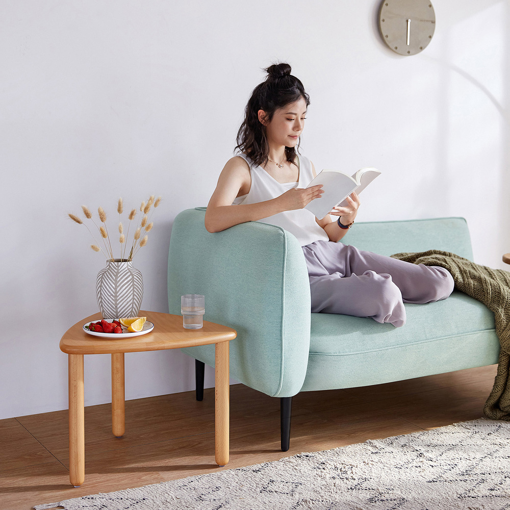 【hoi! 好好生活】林氏木業北歐實木簡約棉麻乳膠左L四人布沙發（附抱枕）1014-淺灰色/安運費用2300元 歷史價格詳細信息