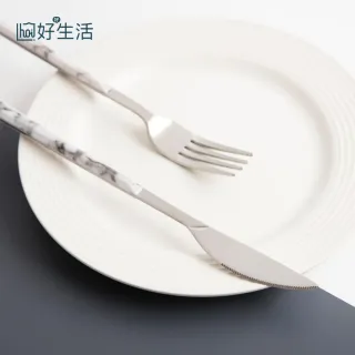 hoi!簡約大理石紋304不鏽鋼餐具-餐叉 歷史價格詳細信息