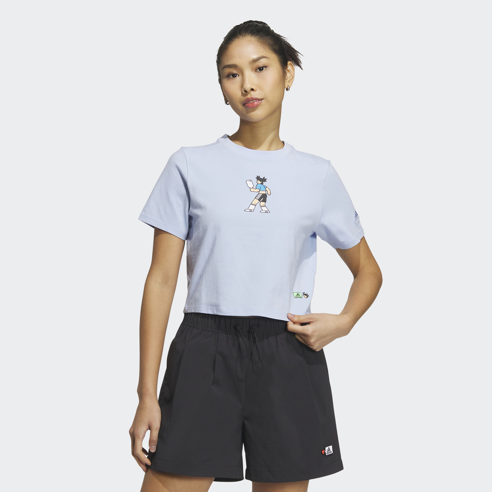 adidas_女性_短袖上衣_綠_HY2849_FOT GFX TEE 歷史價格詳細信息