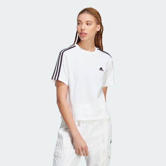 adidas 愛迪達 短袖 Essential Tee 女款 粉紫 短版 寬鬆 三葉草 短t IY7333 歷史價格詳細信息