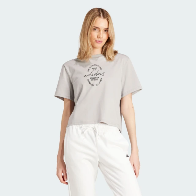 【adidas 愛迪達】短版短袖上衣 T恤 女 - Originals JI7239 歷史價格詳細信息