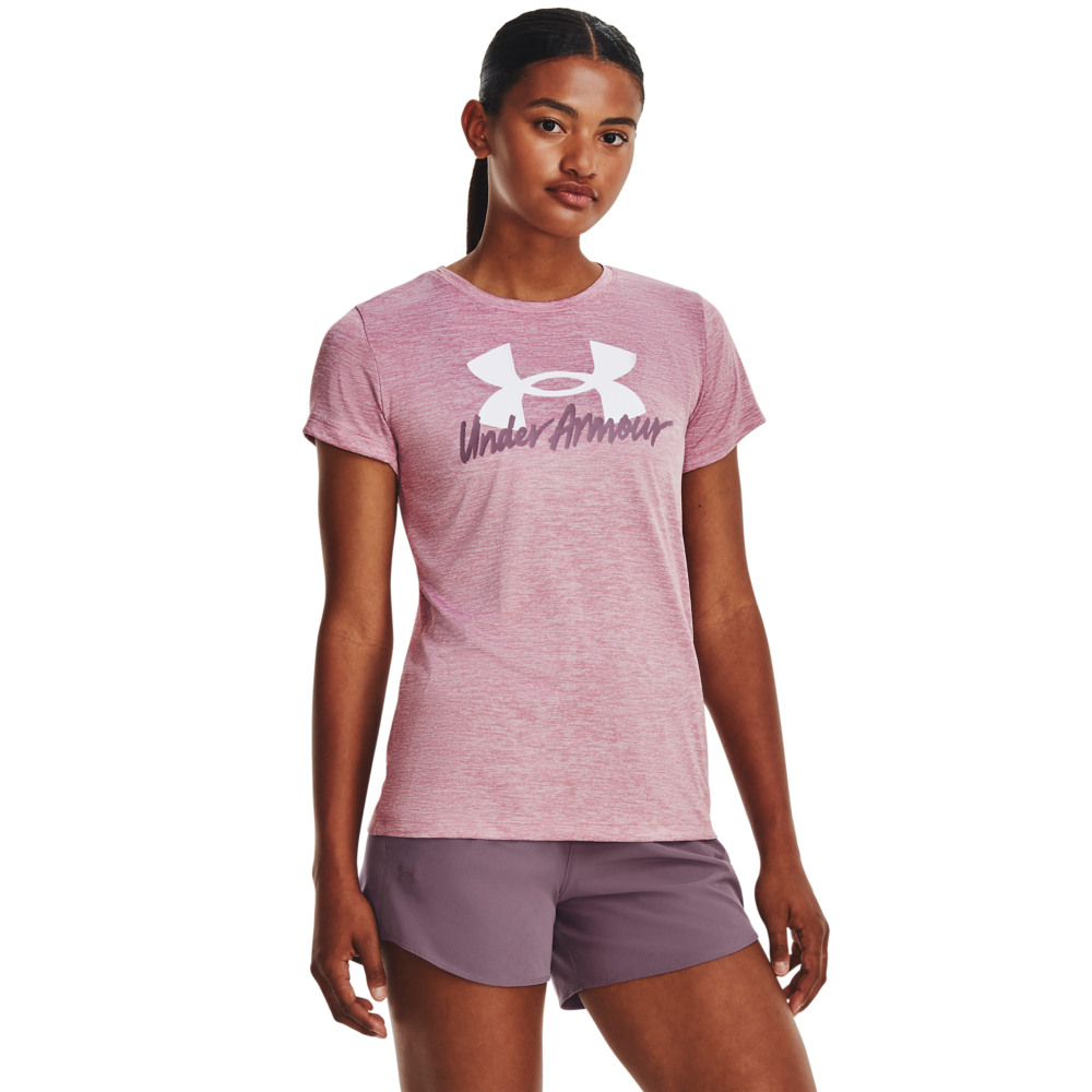 【UNDER ARMOUR】UA 女 Tech Vent短袖T-Shirt _1366129-537(粉紫色) 歷史價格詳細信息