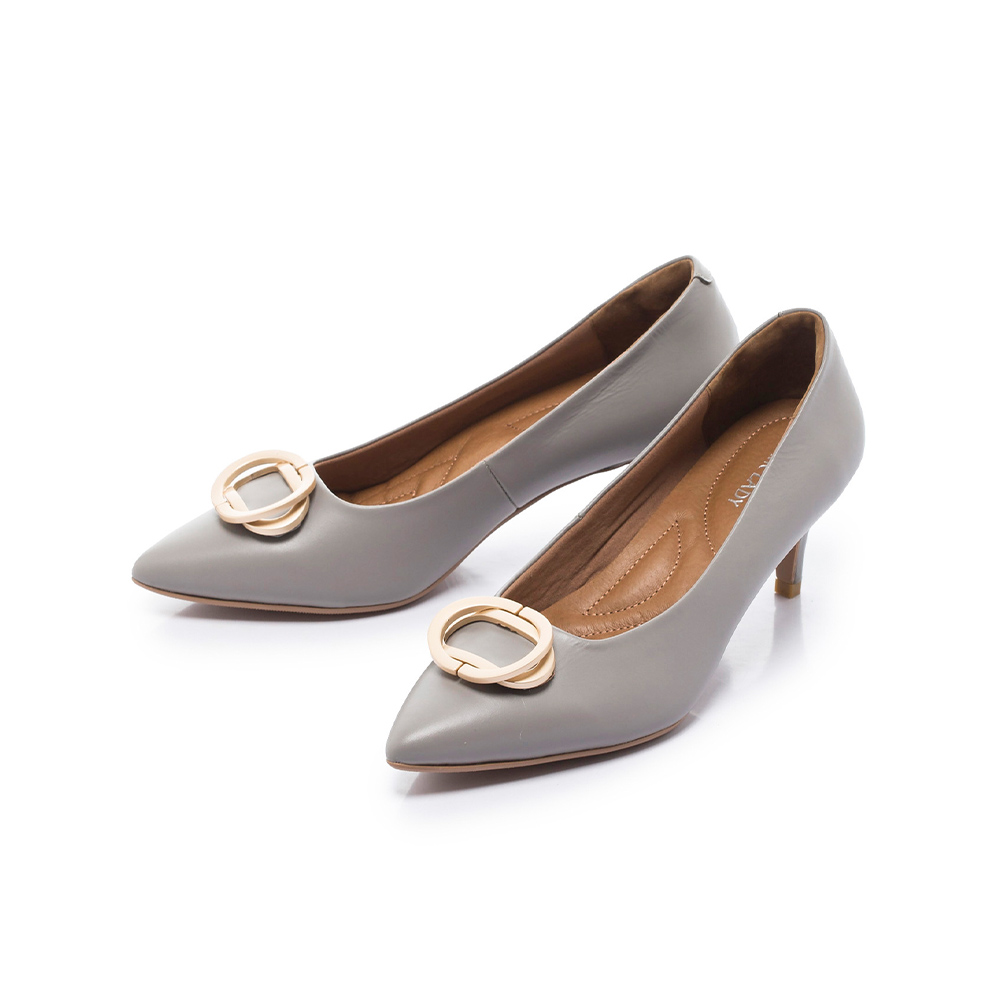 FAIR LADY 芯太軟 質感造型飾釦尖頭小貓低跟鞋 復古杏色 (602586) 歷史價格詳細信息