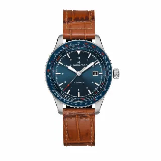 【HAMILTON 漢米爾頓旗艦館】卡其航空系列飛行PILOT 雙曆腕錶42mm(自動上鍊 中性 皮革錶帶 H64615735) 歷史價格詳細信息