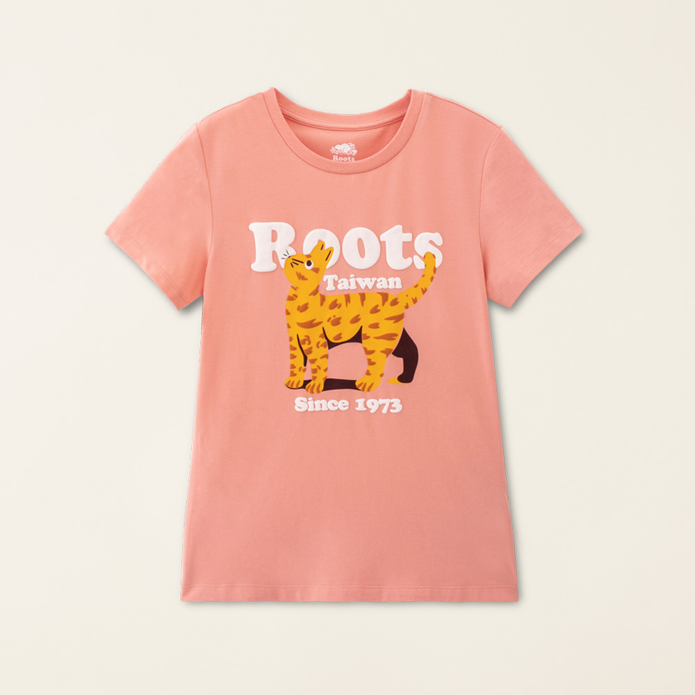 【Roots】Roots女裝-Taiwan Day系列 梅花海狸LOGO修身短袖T恤(珊瑚粉) 歷史價格詳細信息