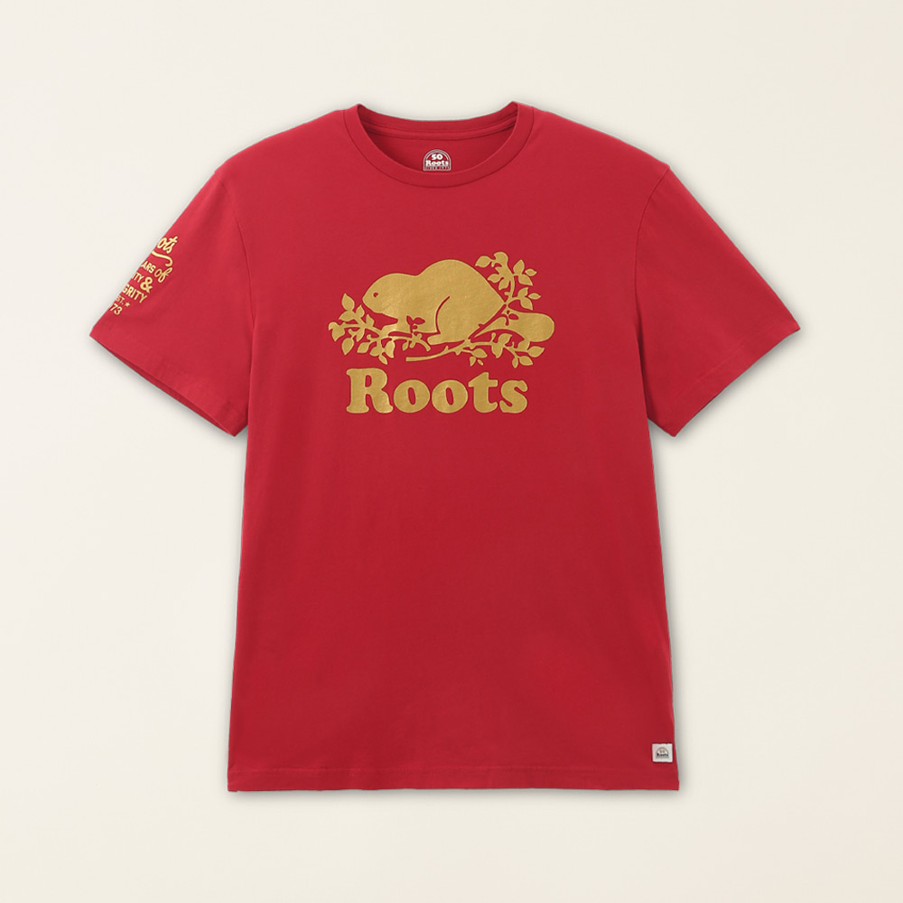 【Roots】Roots男裝-海狸獨木舟系列 寬版有機棉短袖T恤(鐵灰色) 歷史價格詳細信息