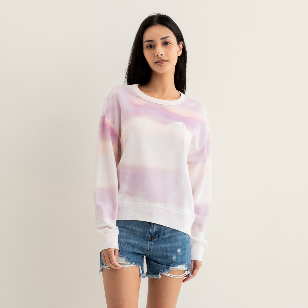 【Roots】Roots女裝-繽紛花卉系列 渲染海狸經典短袖T恤(粉色) 歷史價格詳細信息