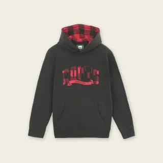 【Roots】Roots男裝-經典小木屋系列 格紋刺繡長袖T恤(黑色) 歷史價格詳細信息