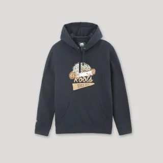 【Roots】Roots男裝-經典小木屋系列 格紋刺繡長袖T恤(黑色) 歷史價格詳細信息