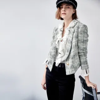 外套女 西裝外套女 小香風粗花呢短版外套女 2022秋冬新款時尚百搭毛呢名媛風長袖上衣-竹泓良品 歷史價格詳細信息