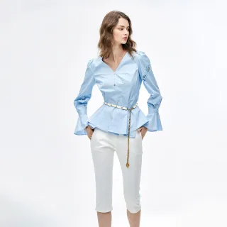 IROO 藍色白棕條紋圓領長袖毛衣,尺寸36,肩寬48.5cm胸寬42.5cm,原價1880,全新未穿標籤未剪降價大出清 歷史價格詳細信息