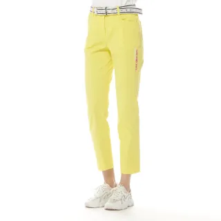 【Lynx Golf】女款日本進口布料保暖舒適經典百搭格紋紋路星球繡標造型窄管長褲(二色) 歷史價格詳細信息