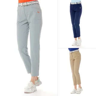 【Lynx Golf】女款彈性舒適造型百搭時尚黑灰條紋小口袋設計九分窄管長褲(三色) 歷史價格詳細信息