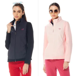 【Lynx Golf】女款彈性舒適口袋壓線造型緹織LOGO鬆緊帶剪接設計靴型九分褲( 歷史價格詳細信息