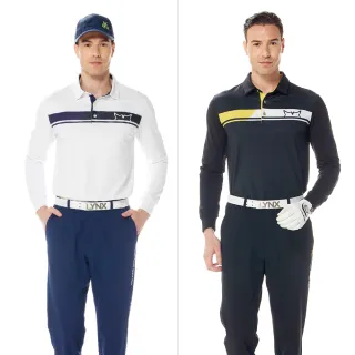 【Lynx Golf】首爾高桿風格!男款莫代爾棉材質配色線衫山貓系列膠標長袖POLO衫(二色) 歷史價格詳細信息